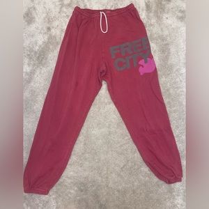 maroon free city sweatpants